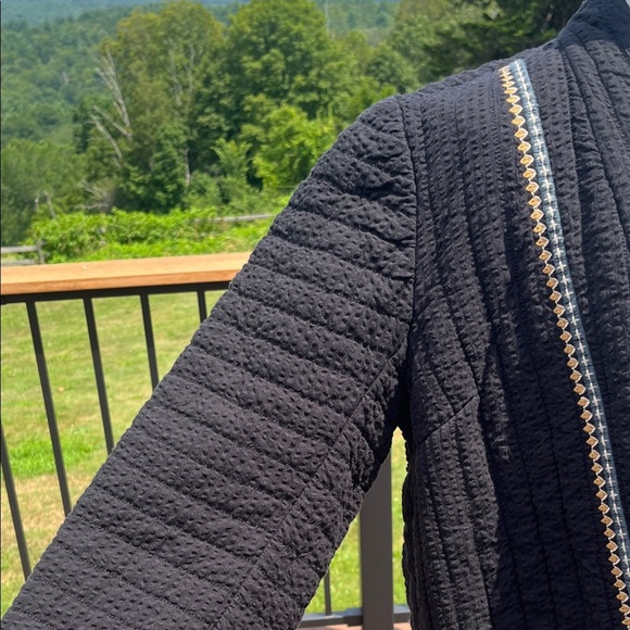 Pure Jill Elements Quilted Jacket Black Open Front Boho Minimalist boxy cozy - Picture 4 of 11